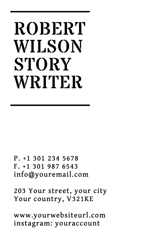 Stacked Stencil Serif Business Card business card template