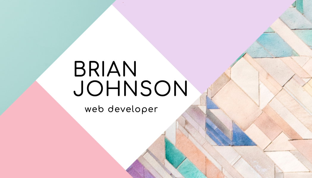 Pastel Mosaic Web Developer Business Card business card template
