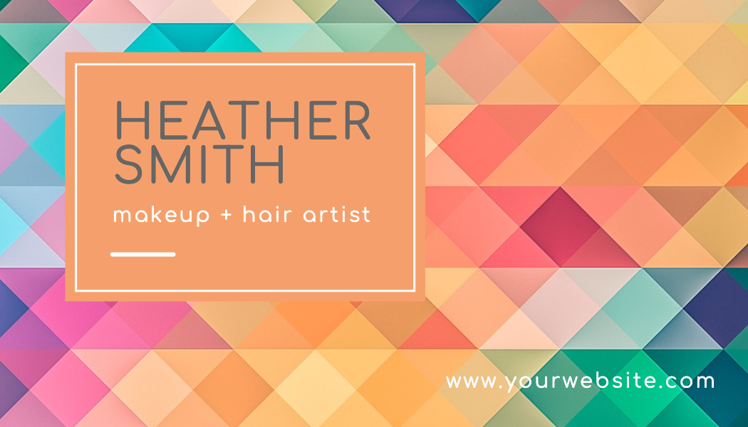 Geometric Mosaic Makeup and Hair Business Card business card template