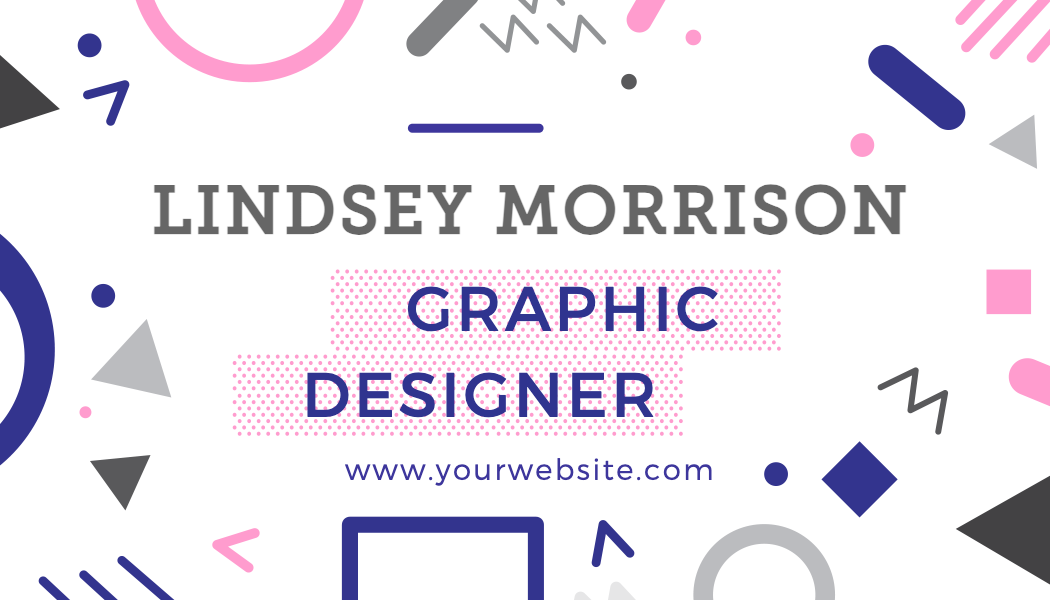 Pink and Navy Memphis Business Card business card template