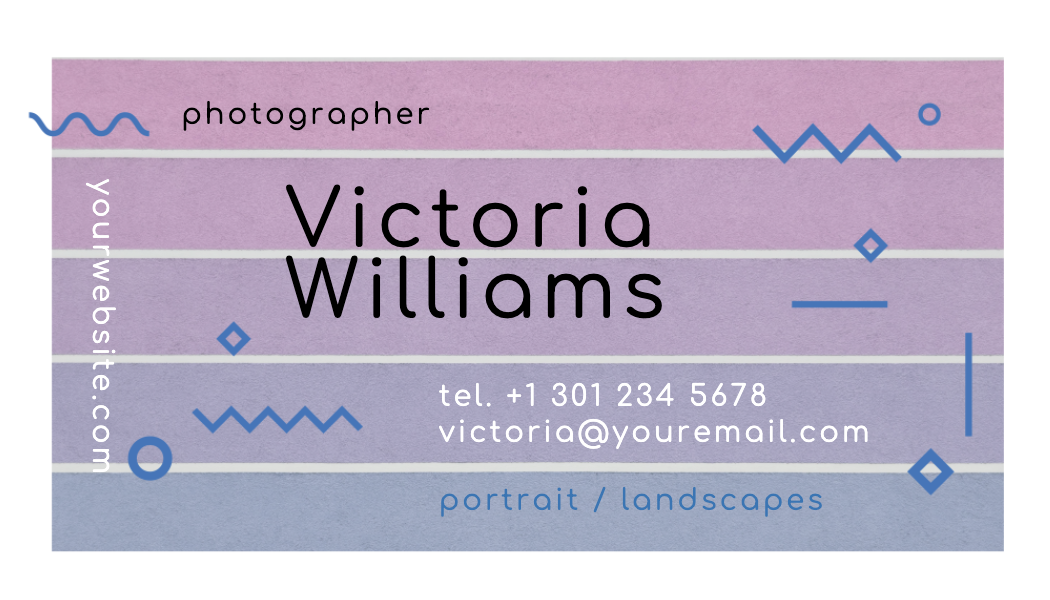 Lavender Doodle Photographer Business Card business card template