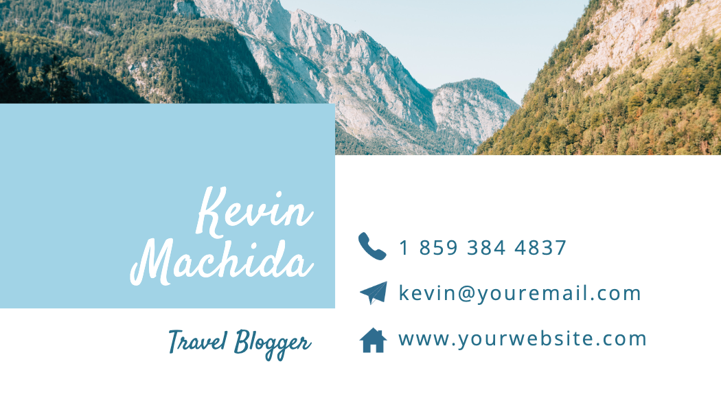 Mountain Lake Travel Blogger Business Card business card template