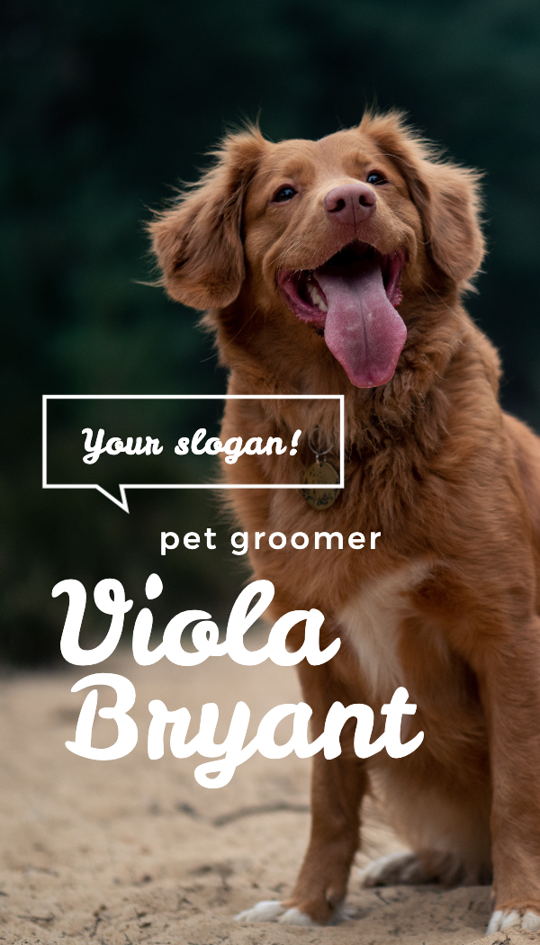 Happy Dog Photo Pet Groomer Business Card business card template