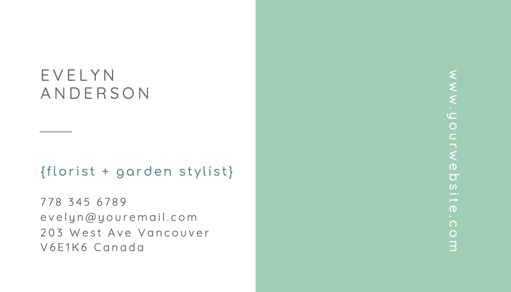 Sage Green Color Block Business Card business card template