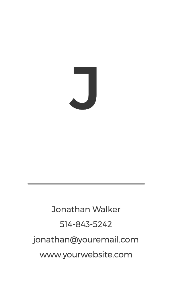 Single Initial Business Card business card template