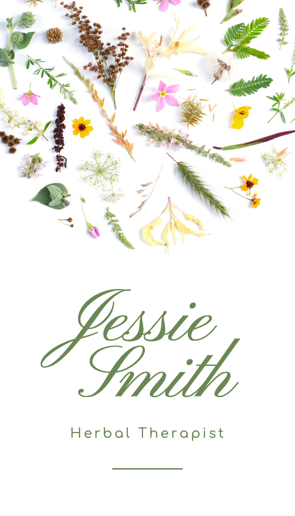 Pressed Herb Wellness Business Card business card template