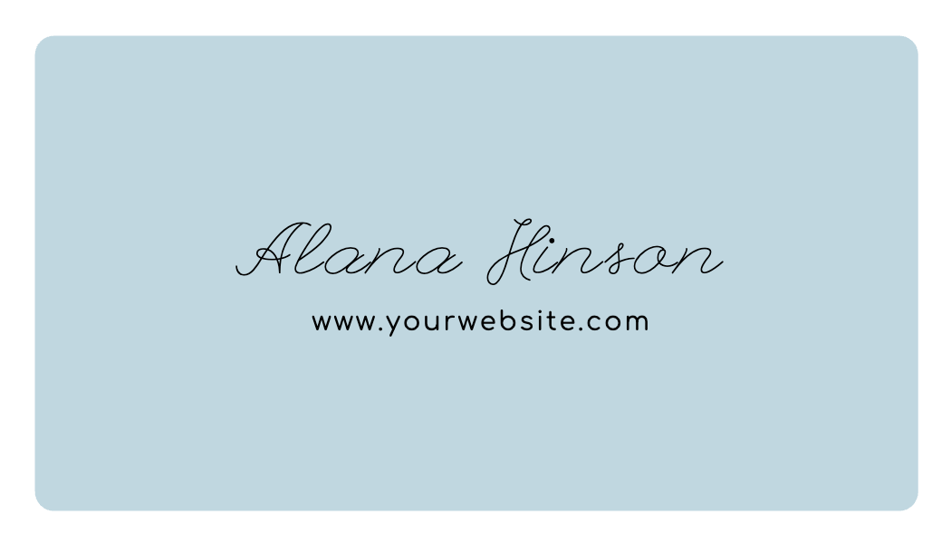 Pale Blue Script Travel Advisor Business Card business card template