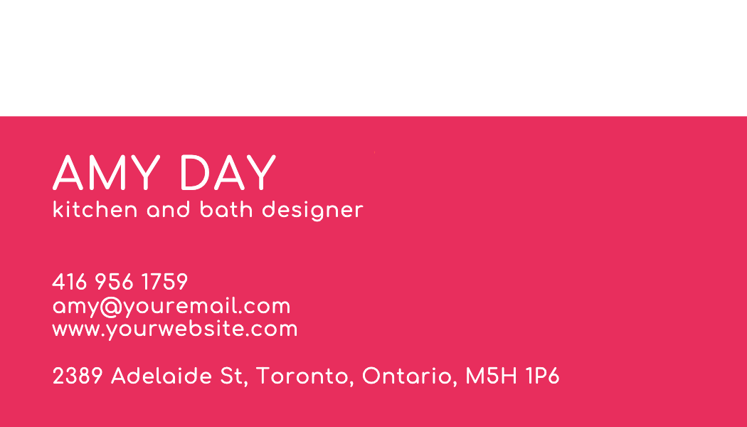 Raspberry Kitchen and Bath Designer Business Card business card template
