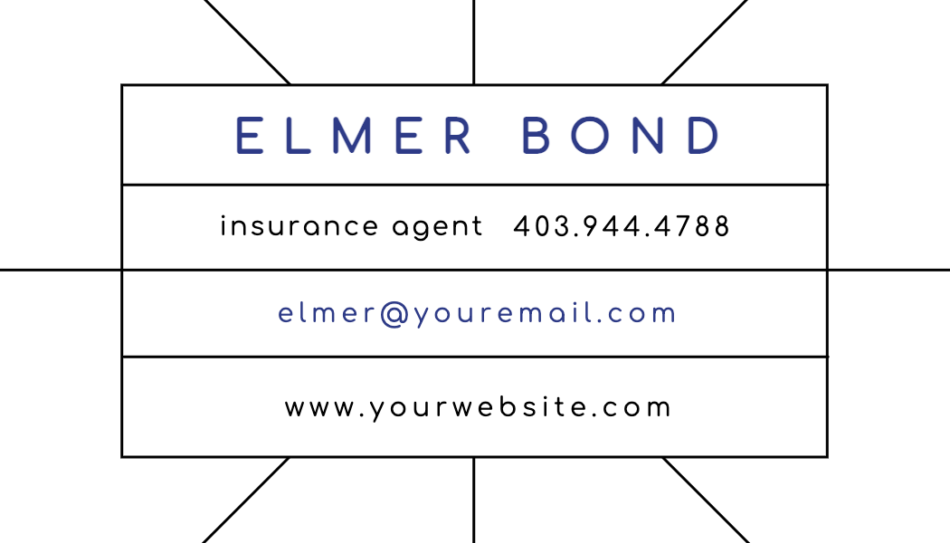 Sunburst Lines Insurance Business Card business card template