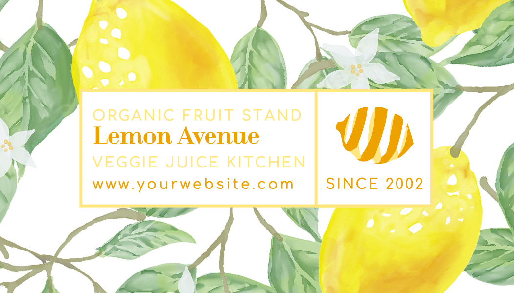 Lemon Branch Fruit Stand Business Card business card template