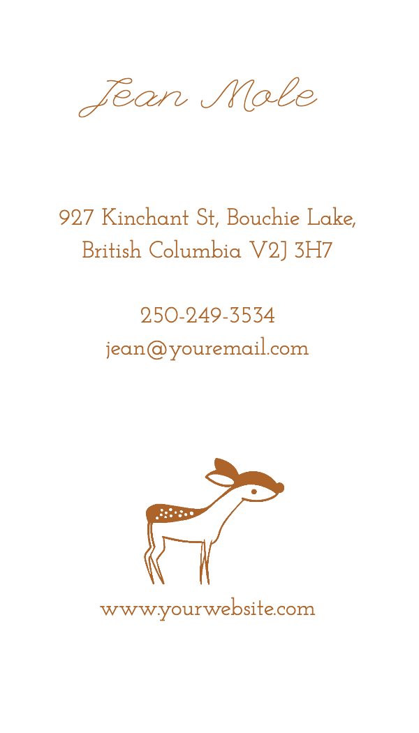 Rust Deer Illustration Business Card business card template