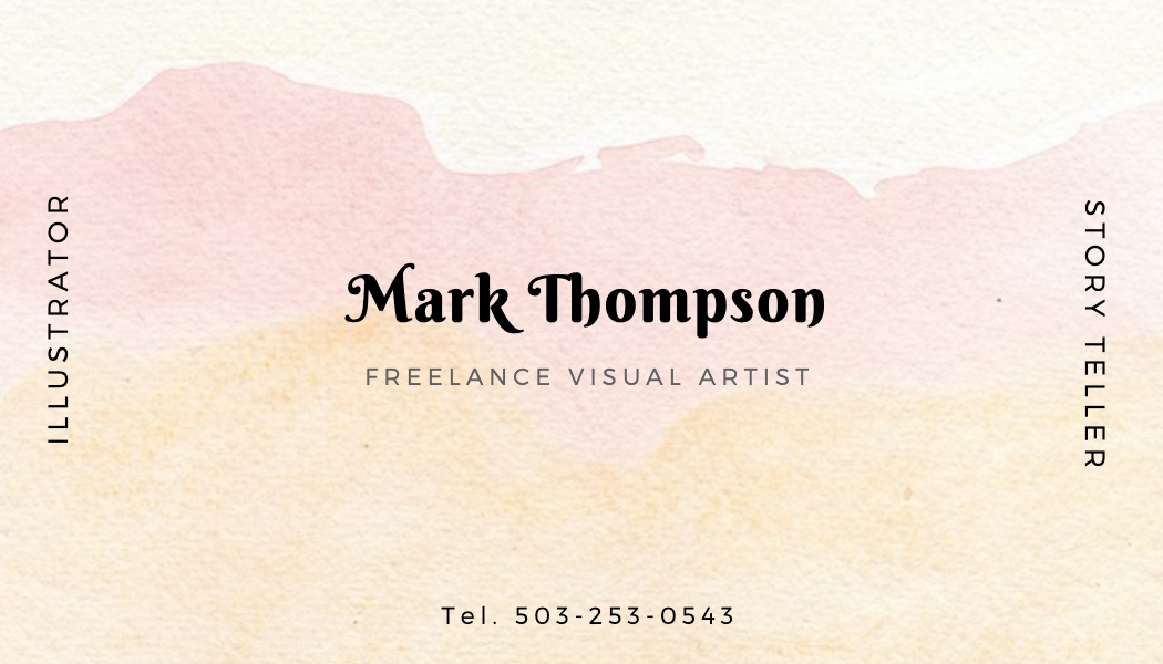 Blush Watercolor Visual Artist Business Card business card template