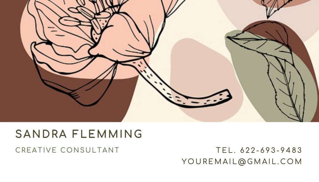 Terracotta Boho Floral Business Card business card template