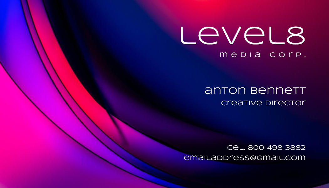 Neon Gradient Media Business Card business card template