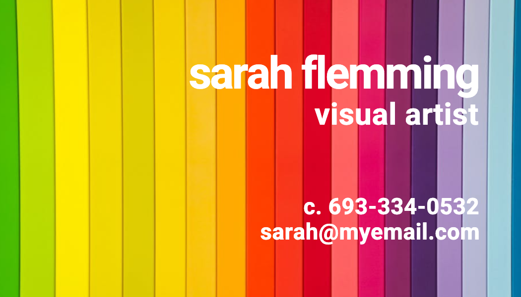 Rainbow Stripe Visual Artist Business Card business card template