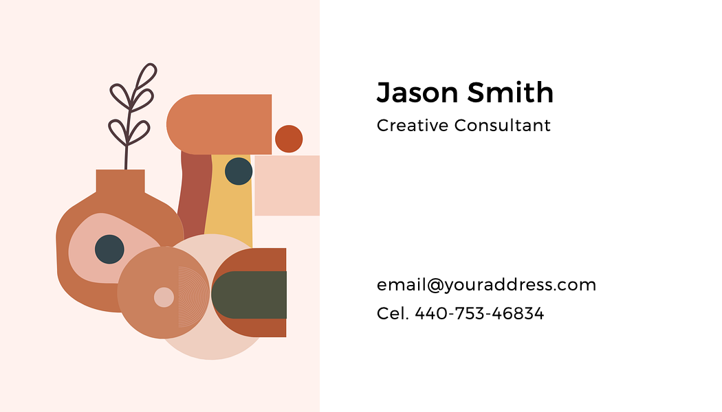 Terracotta Abstract Shapes Business Card business card template