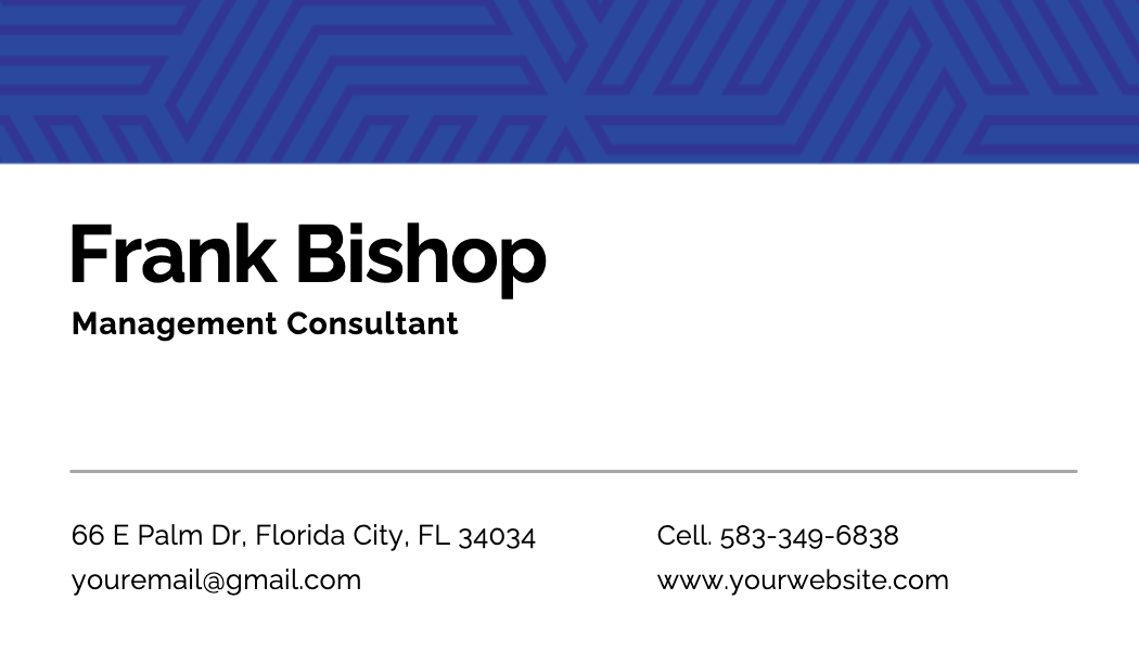Blue Geometric Band Consultant Business Card business card template
