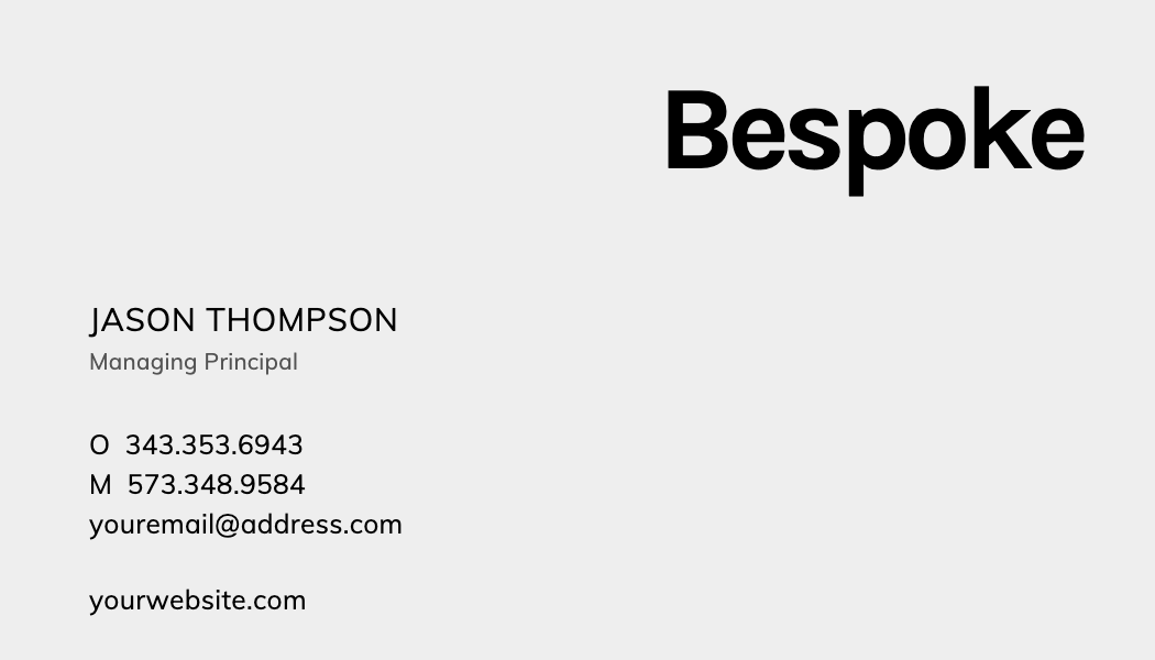 Pale Gray Offset Wordmark Business Card business card template