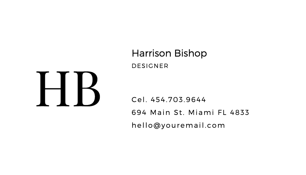 Serif Initials Business Card business card template