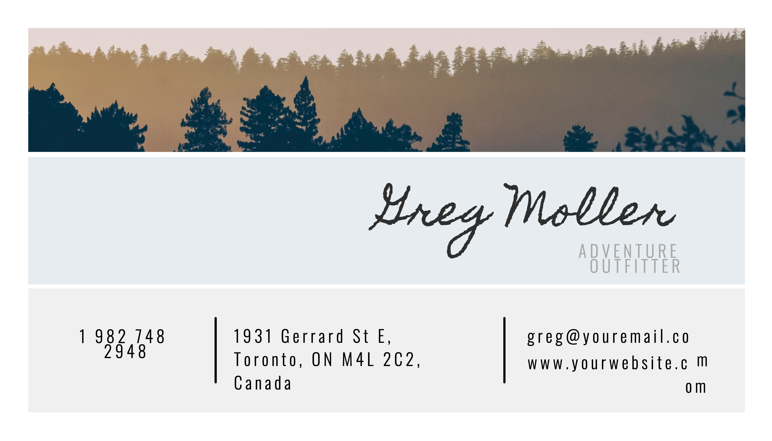 Pine Treeline Outfitter Business Card business card template