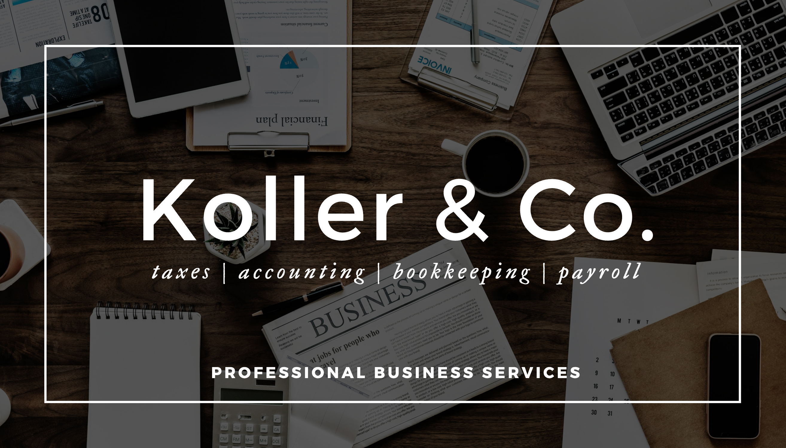 Desk Flat Lay Accounting Business Card business card template