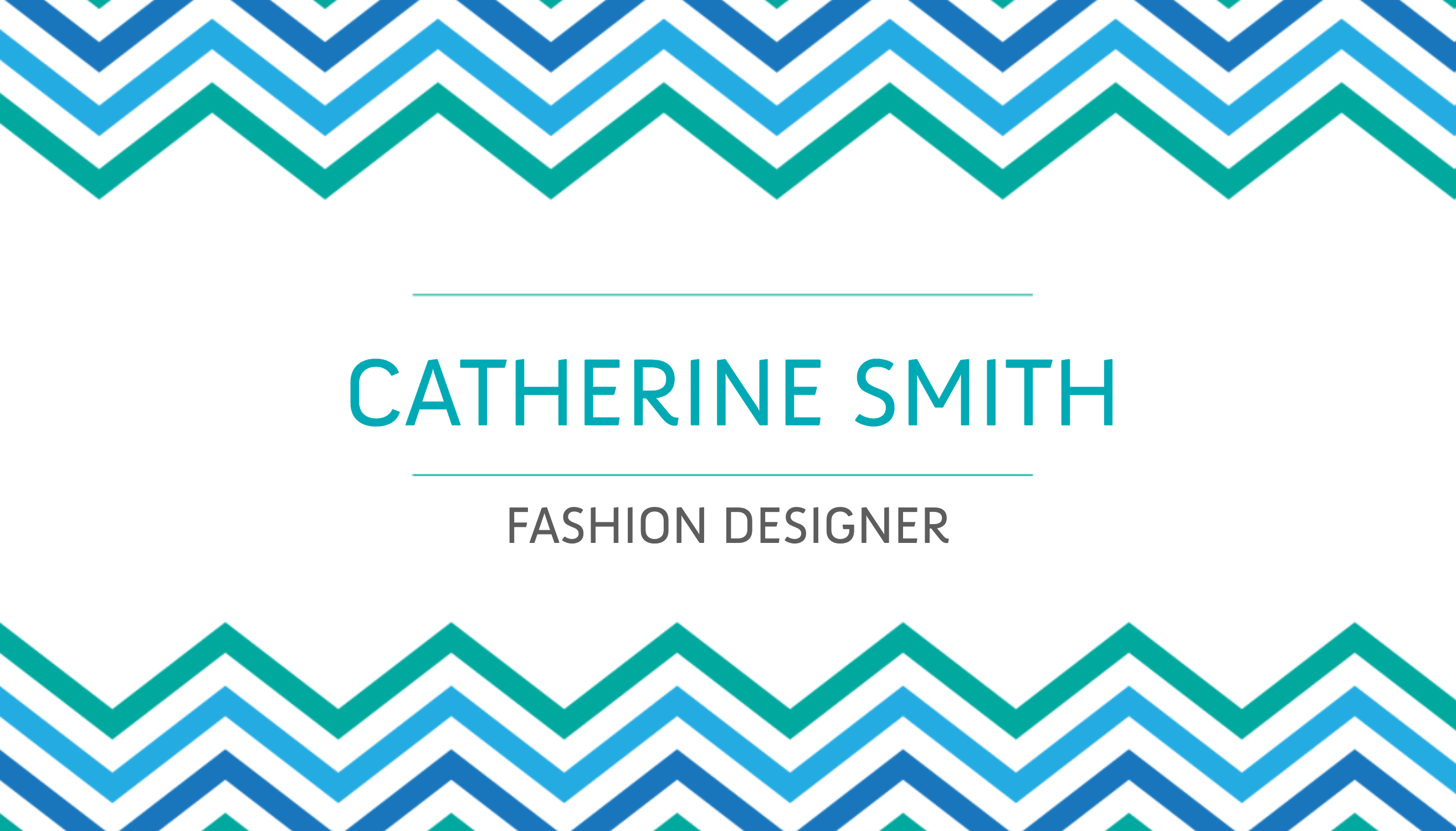 Blue and Teal Chevron Business Card business card template