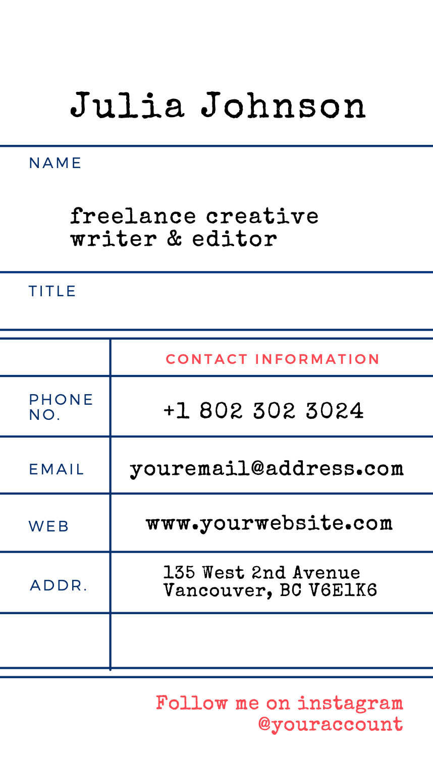 Library card business card template business card template