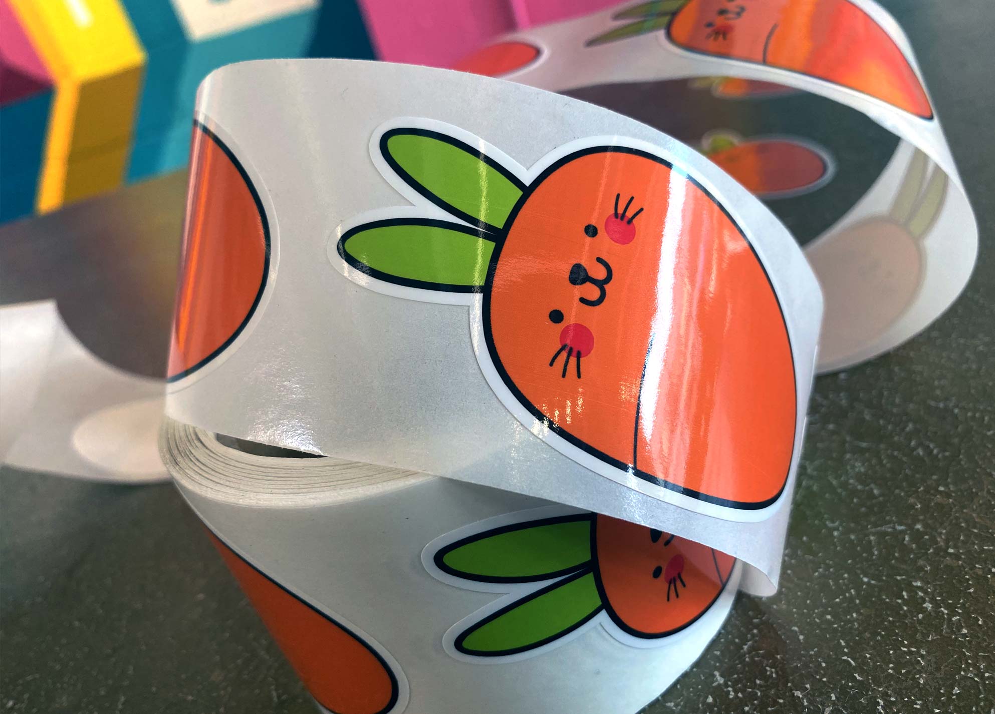 Custom Glossy Sticker Rolls Roll Label Printing