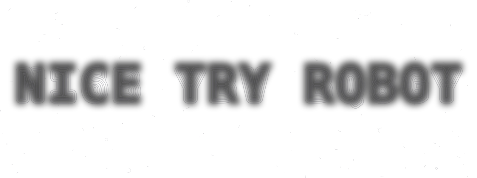 Black and white hybrid image made with the free anti-AI text maker, sharp gray decoy letters hiding the blurred words nice try robot