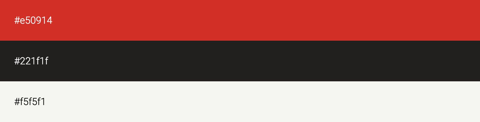 Netflix's red, dark, and off-white brand color palette swatches