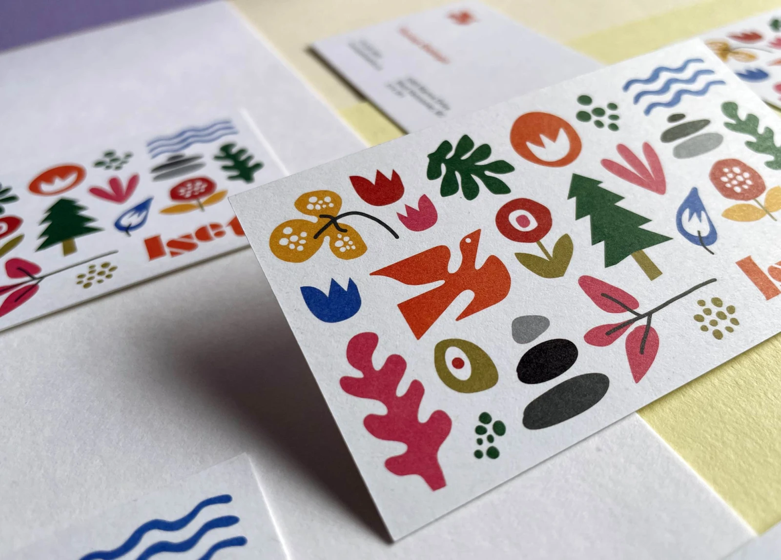 A business card made with recycled stock.